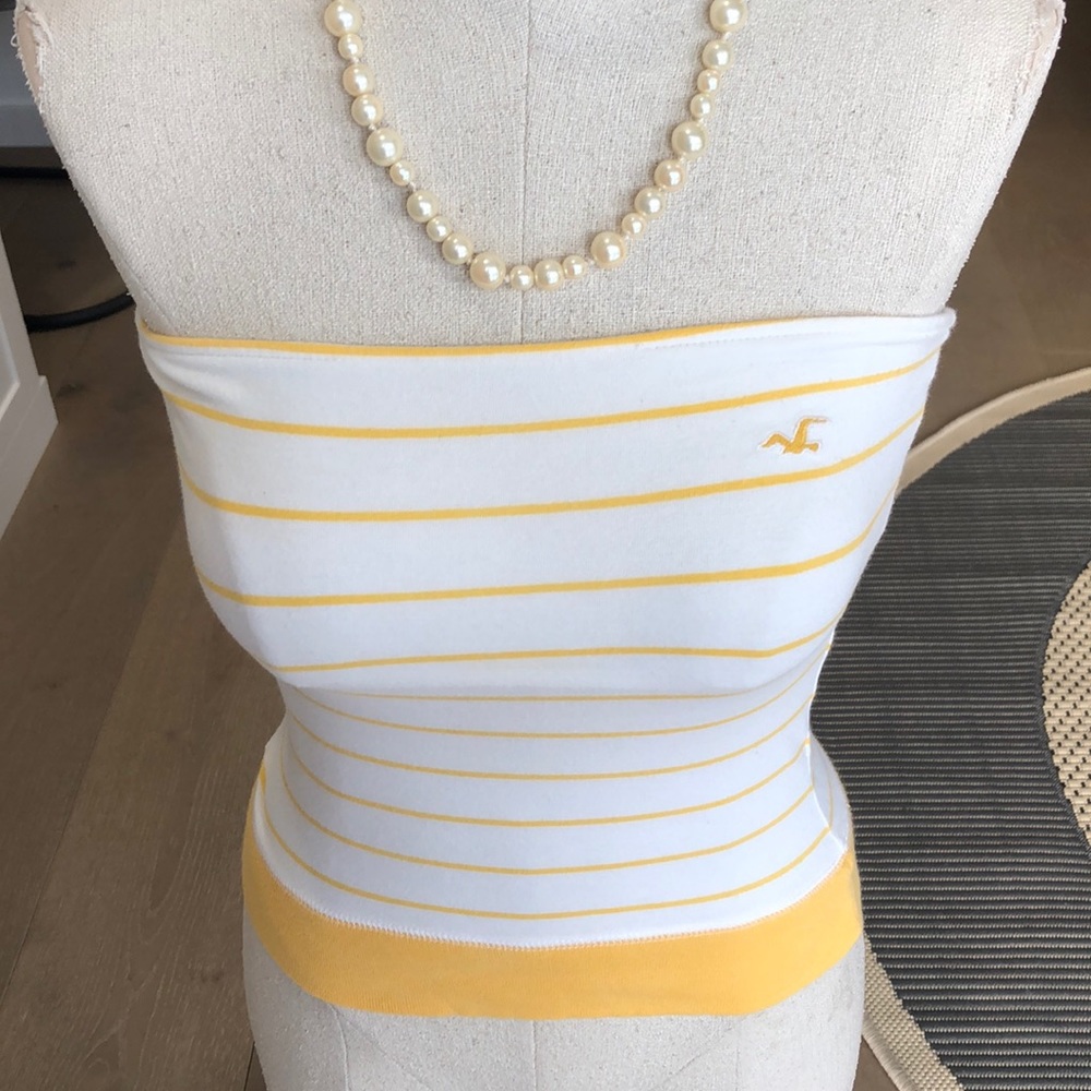 - Spring/Summer Yellow + White Tube Top